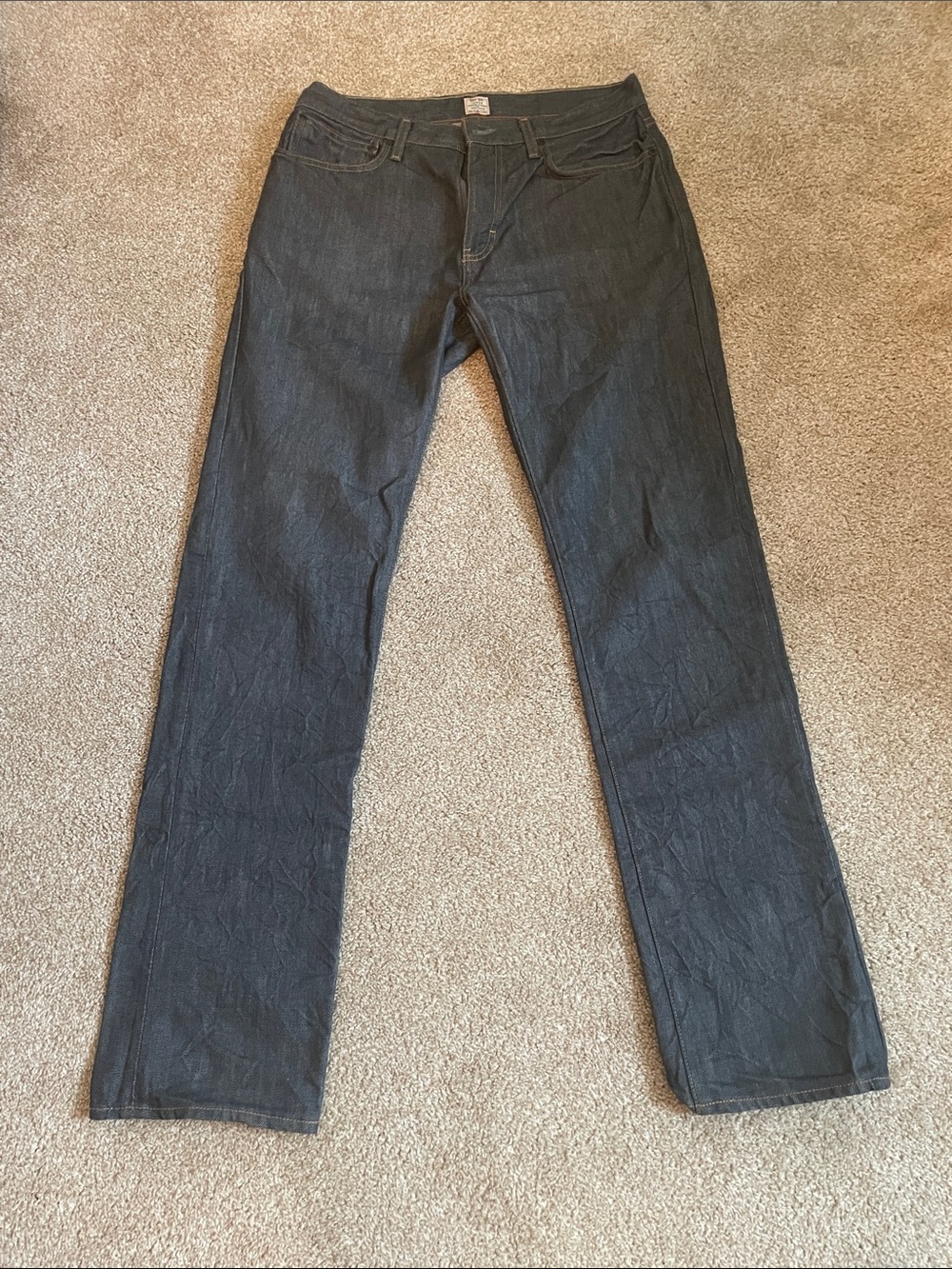 J. Crew Men's Straight Jeans in Dark Charcoal 32x34